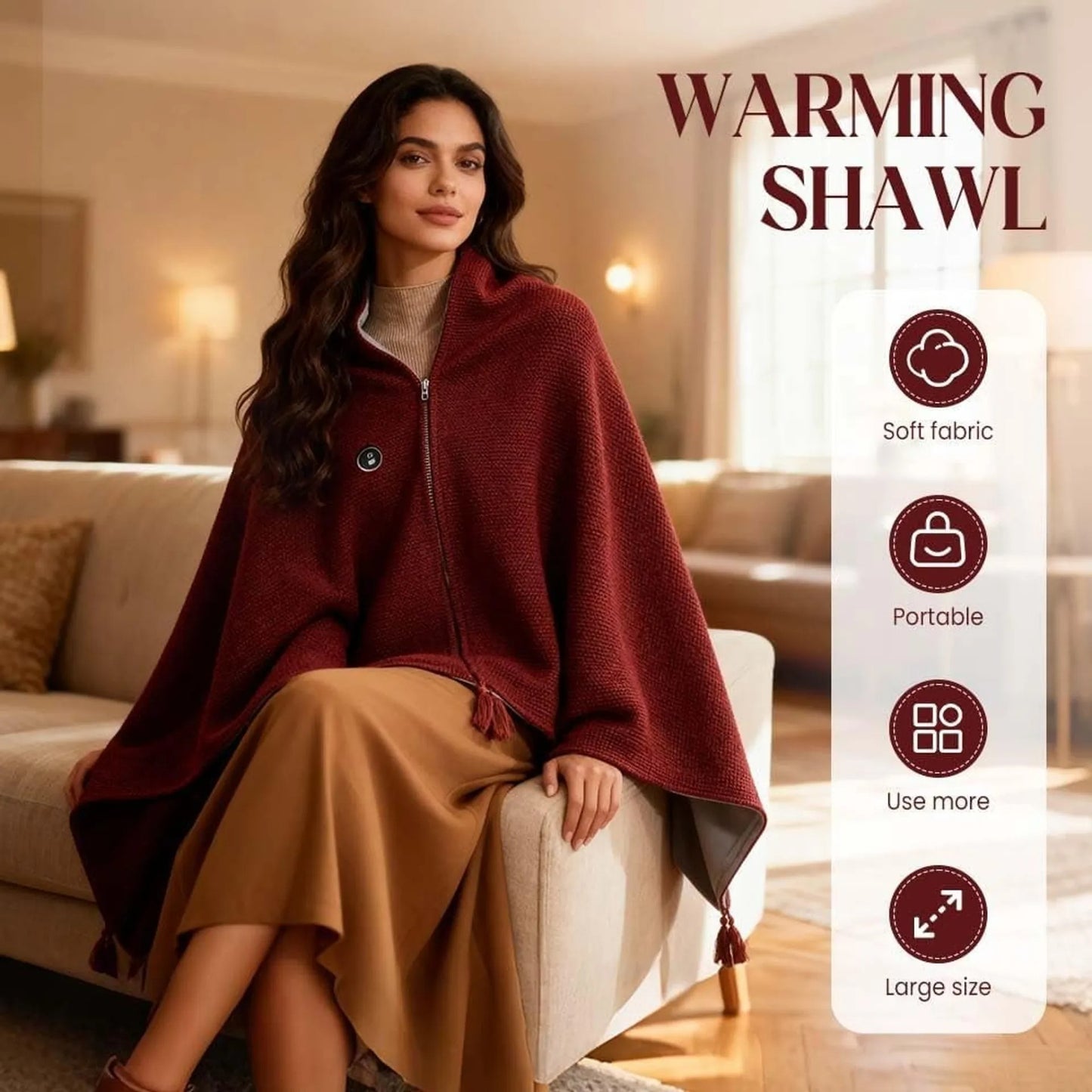 🎄LAST DAY 49% OFF🔥 Portable Heated Blanket Shawl