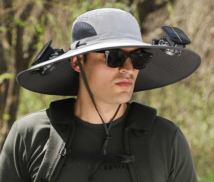 🏆 50K+ SOLD! – Almost Gone-⚡2025 New Ultralight Solar Fan Sun Hat – Lighter Than a Baseball!⚾