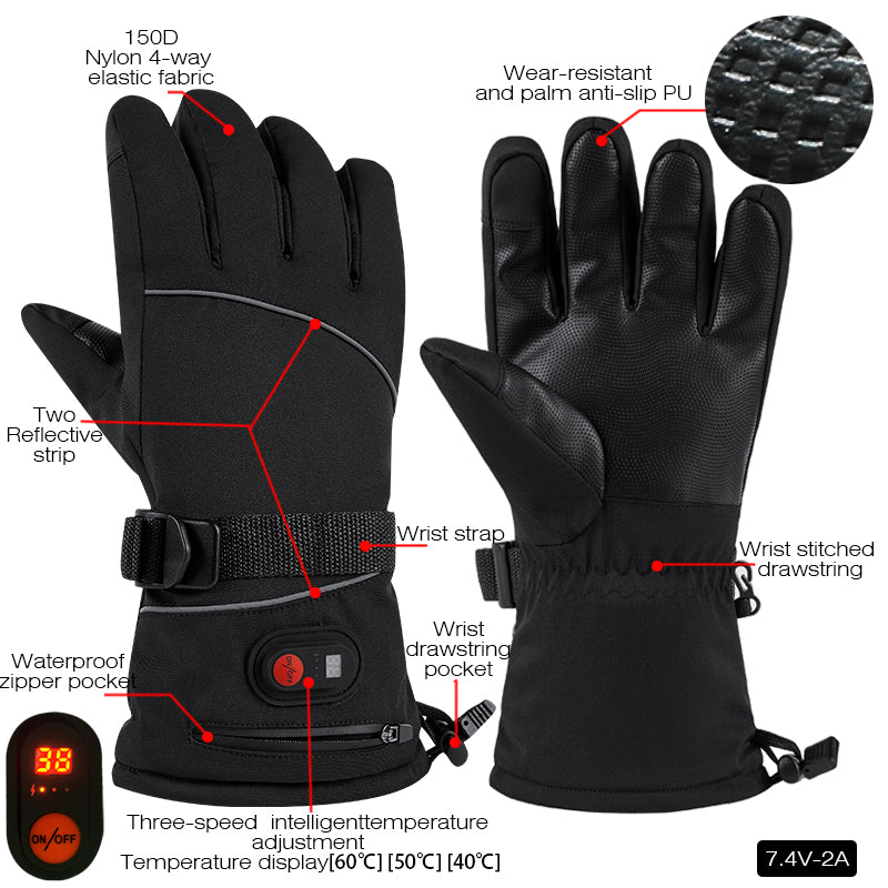 Heated Gloves With Battery Pack