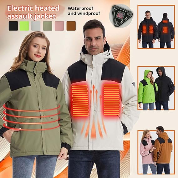 Color-Block Heated Jacket For Men & Women with Battery Pack