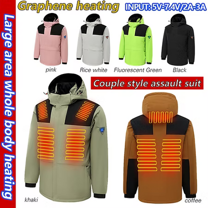Color-Block Heated Jacket For Men & Women with Battery Pack
