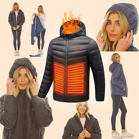 8 Zones Heated Puffer Jacket For Men & Women With Battery Pack