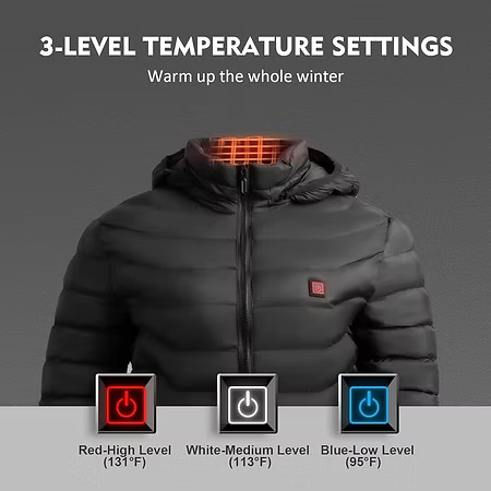 8 Zones Heated Puffer Jacket For Men & Women With Battery Pack